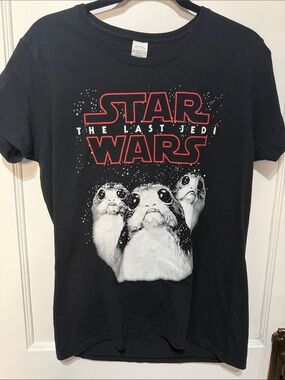 Gildan Black Star Wars The Last Jedi Porgs Short Sleeve Tee